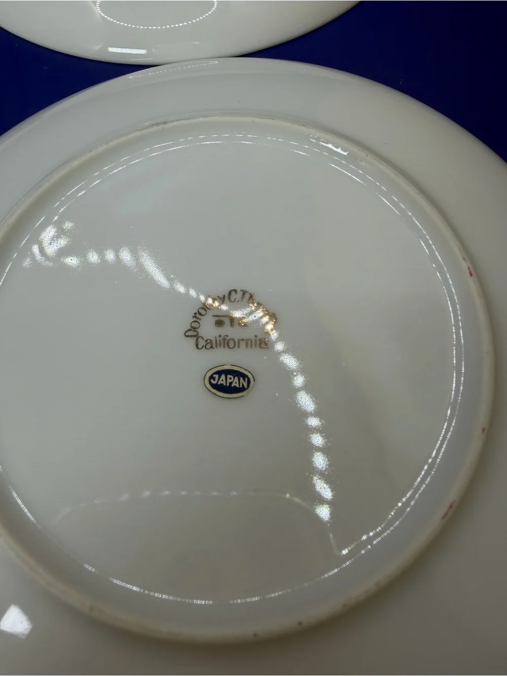 Dorothy C. Thorpe Persimmon Gold Butterfly Pattern China 4 Bread & Butter Plates